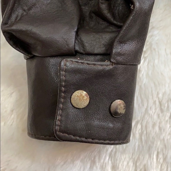 VINTAGE 80s Croc Embossed Brown Leather Jacket - Picture 8 of 8